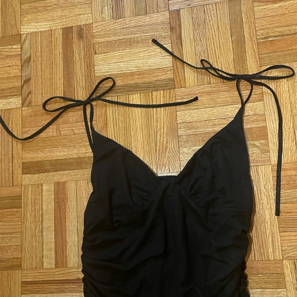 Aritzia Wilfred Winona Black Ruched Dress - Picture 8 of 8